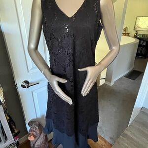 Elegant Black Sequin Dress by Lux ll